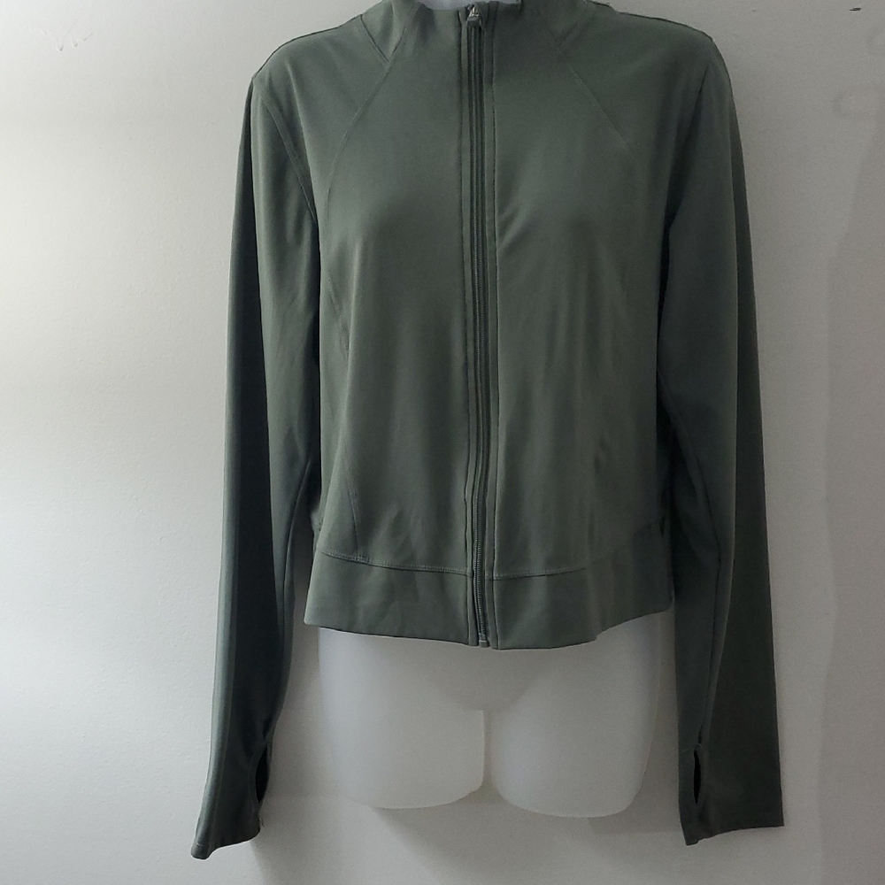 Athletic Green Crop Zipup